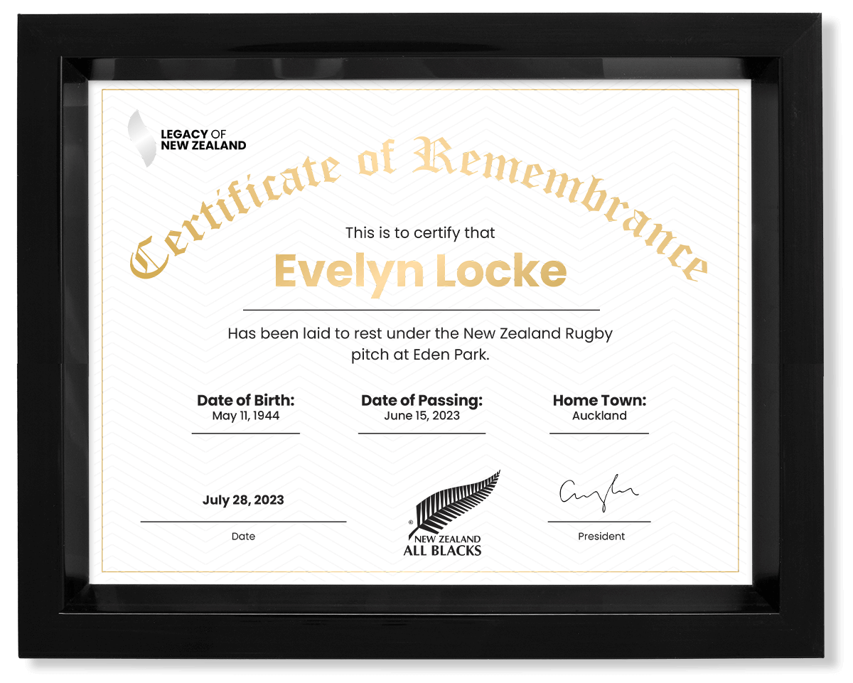 Ashes Certificate